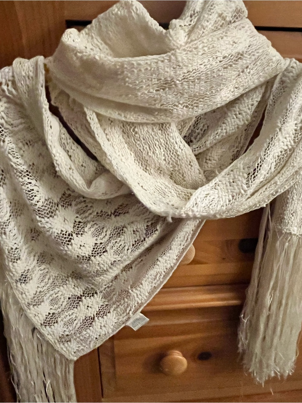 Elegant Cream Knit Fringe Scarf - The LimiWomen Accessories